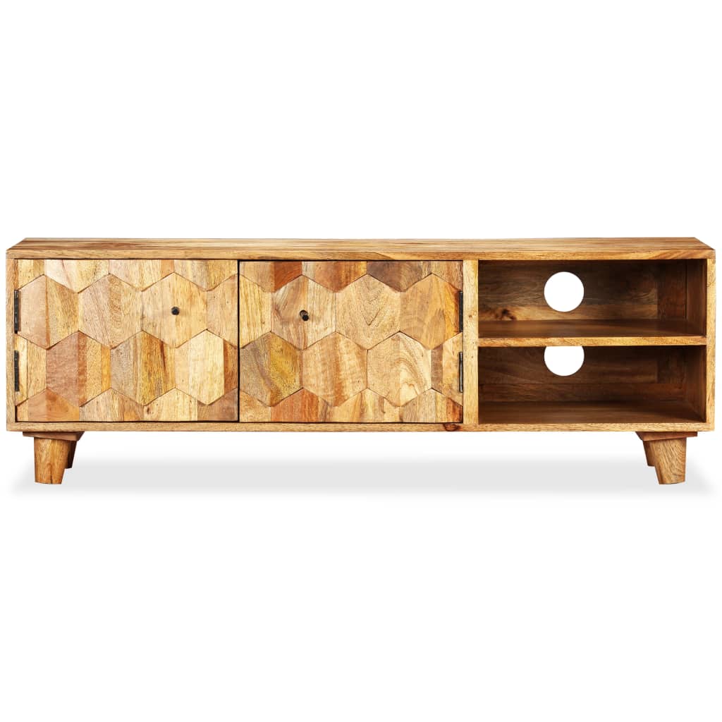 Mueble para TV de madera maciza de mango 118x35x40 cm