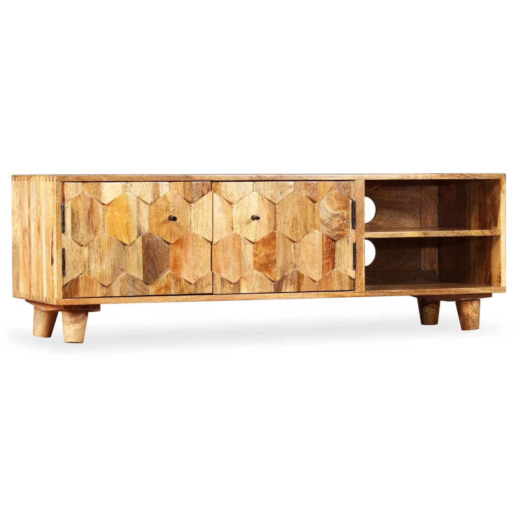 Mueble para TV de madera maciza de mango 118x35x40 cm