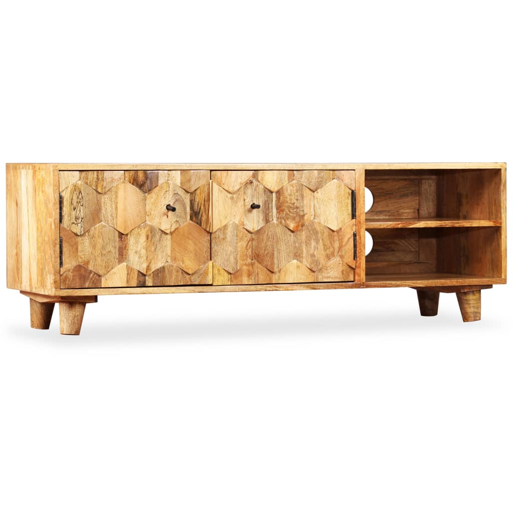 Mueble para TV de madera maciza de mango 118x35x40 cm