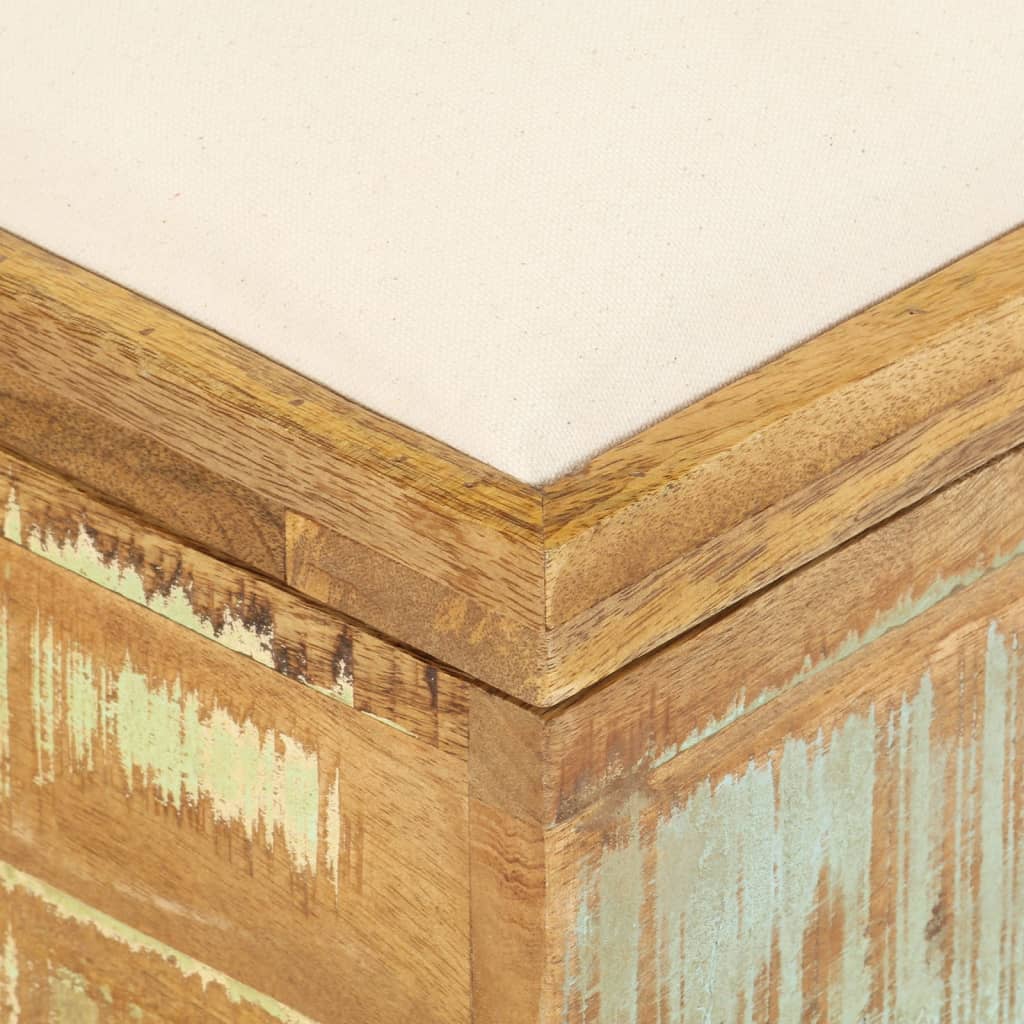 Banco de almacenamiento de madera reciclada maciza 80x40x40 cm