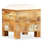 Banco de almacenamiento de madera reciclada maciza 40x40x45 cm