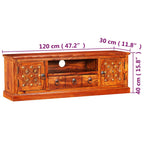 Mueble para TV madera maciza de acacia 120x30x40 cm