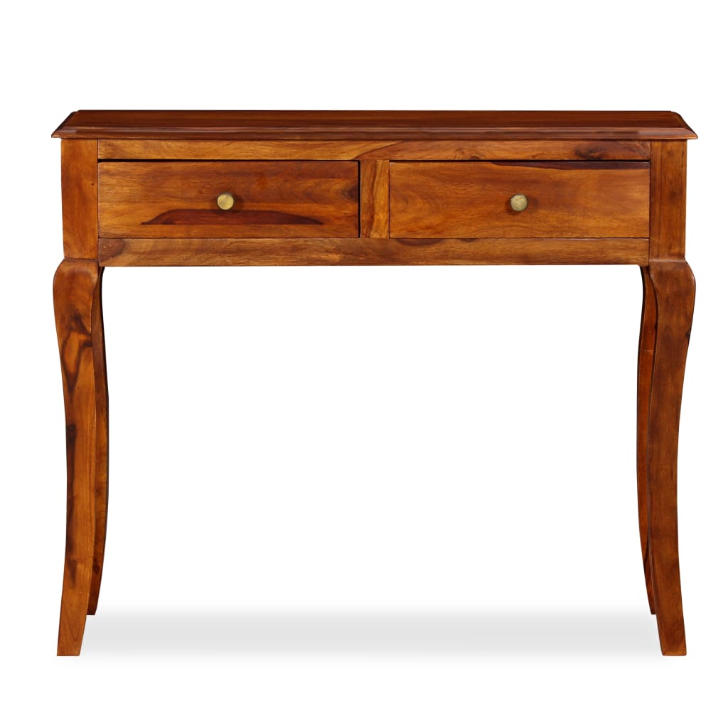 Mesa consola de madera maciza de acacia 90x32x76 cm