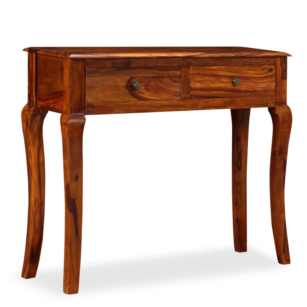 Mesa consola de madera maciza de acacia 90x32x76 cm