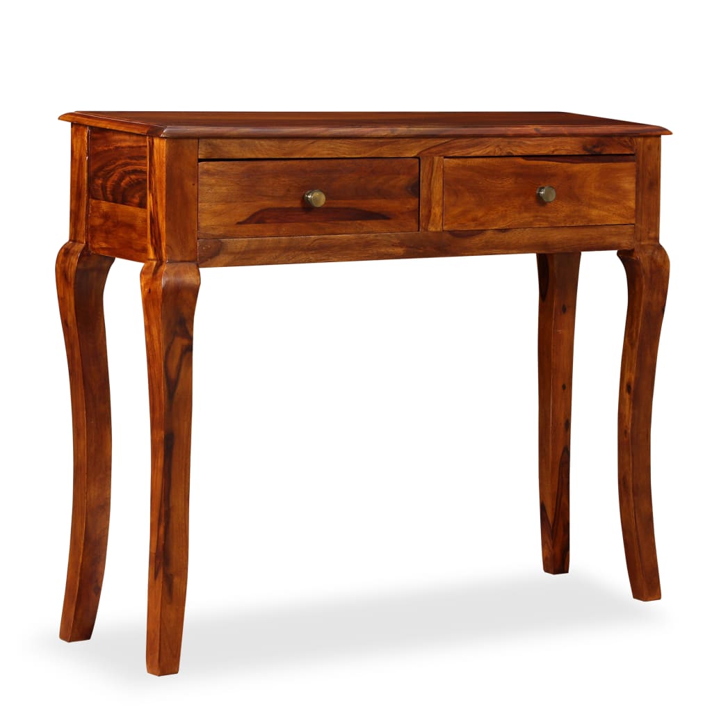 Mesa consola de madera maciza de acacia 90x32x76 cm