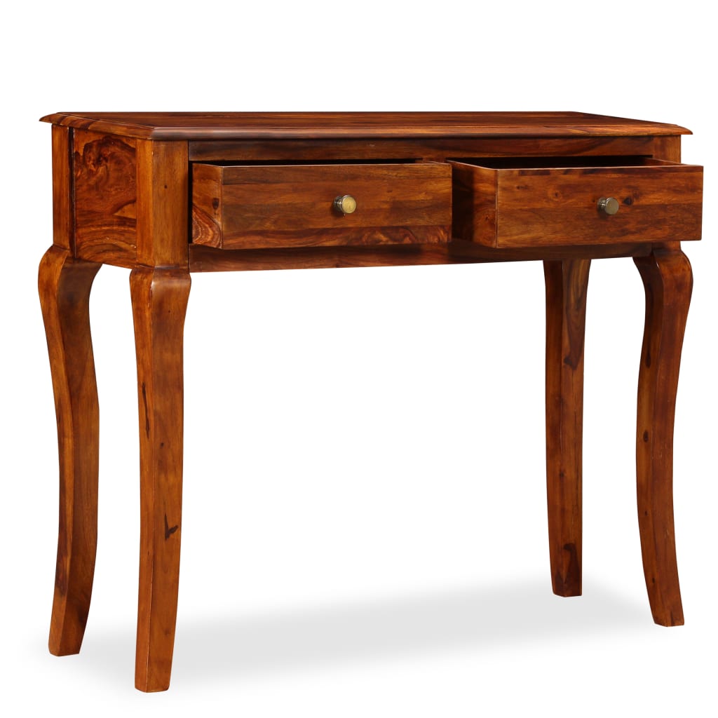 Mesa consola de madera maciza de acacia 90x32x76 cm