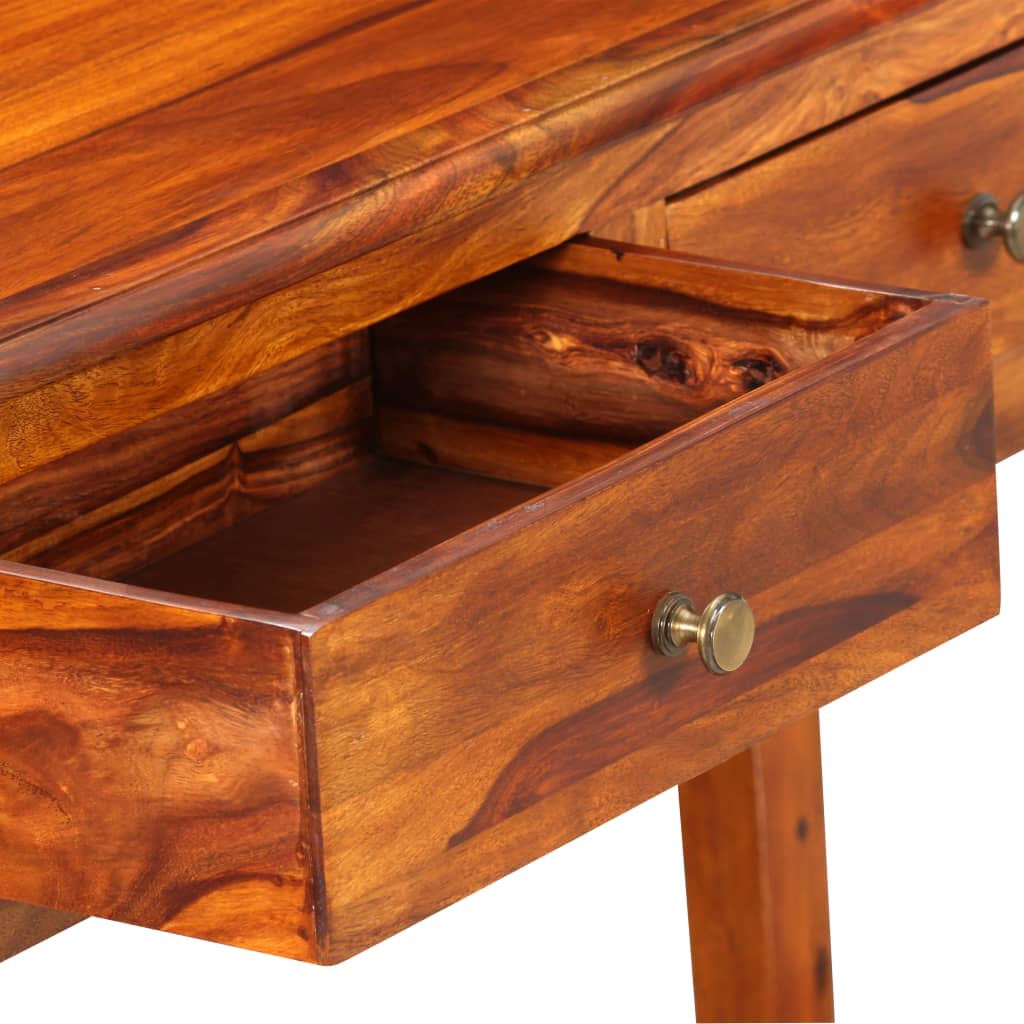 Mesa consola de madera maciza de acacia 90x32x76 cm