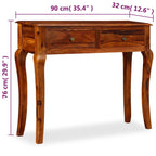 Mesa consola de madera maciza de acacia 90x32x76 cm