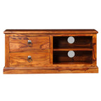 Mueble para TV de madera maciza de acacia 90x30x40 cm