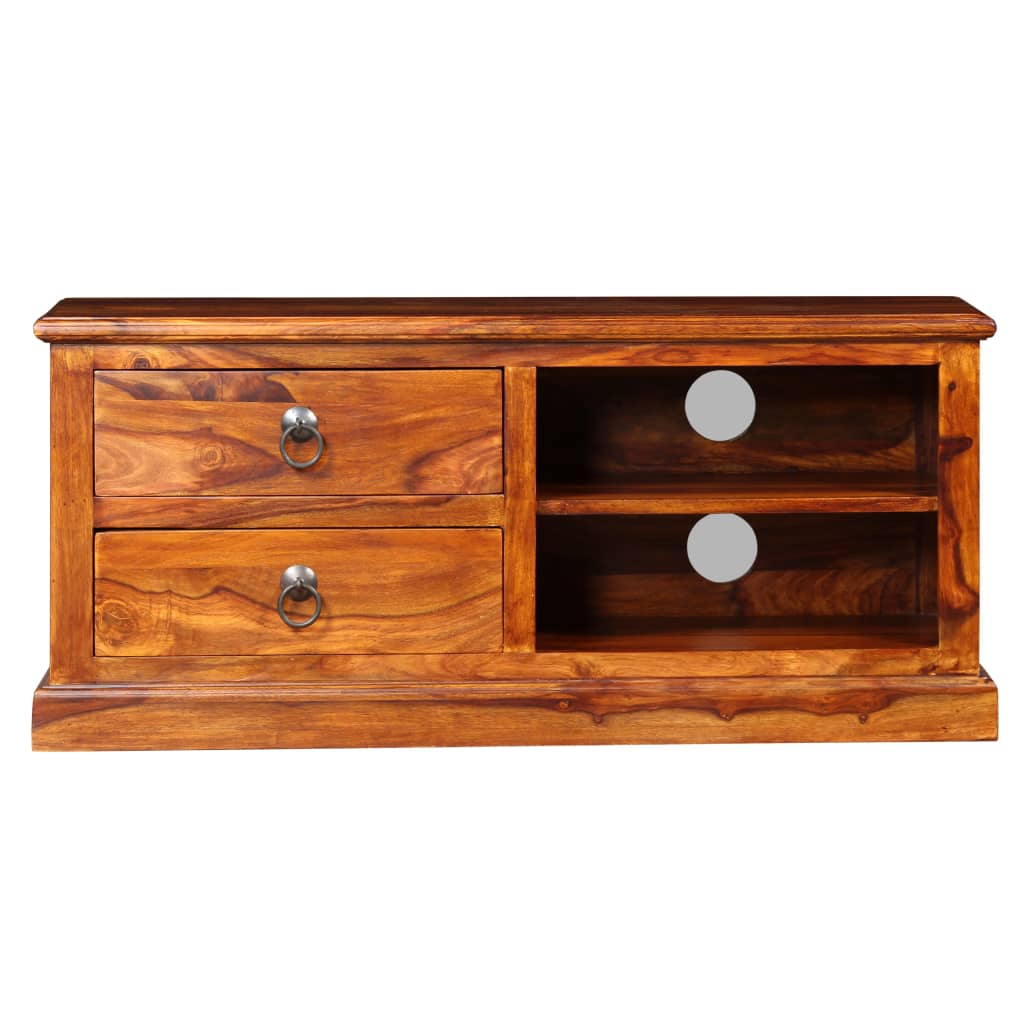 Mueble para TV de madera maciza de acacia 90x30x40 cm