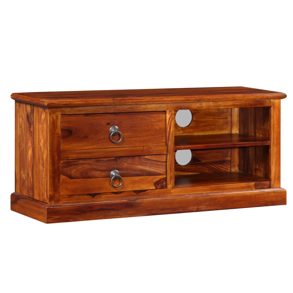 Mueble para TV de madera maciza de acacia 90x30x40 cm
