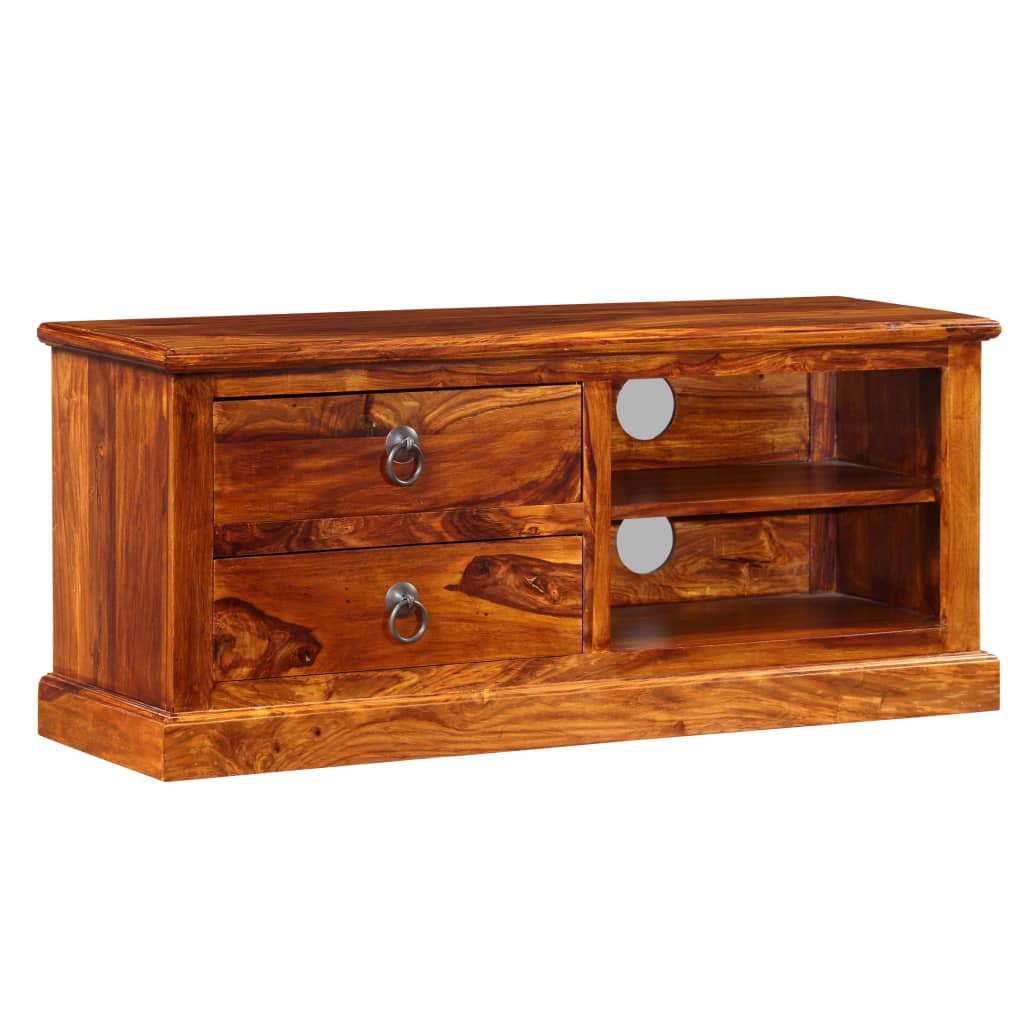 Mueble para TV de madera maciza de acacia 90x30x40 cm