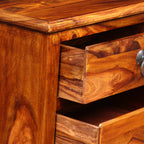 Mueble para TV de madera maciza de acacia 90x30x40 cm