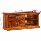 Mueble para TV de madera maciza de acacia 90x30x40 cm