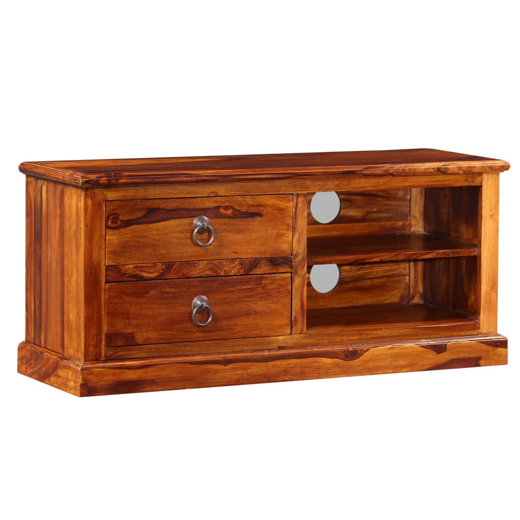 Mueble para TV de madera maciza de acacia 90x30x40 cm