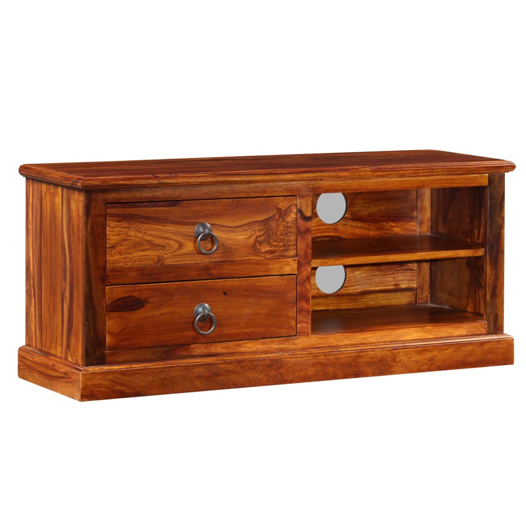 Mueble para TV de madera maciza de acacia 90x30x40 cm