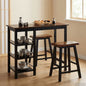 Conjunto de mesa alta de cozinha 3 peças MDF branco