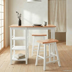 Conjunto de mesa alta de cocina 3 piezas MDF blanco