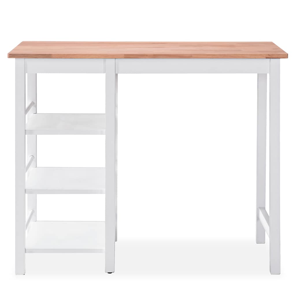 Conjunto de mesa alta de cocina 3 piezas MDF blanco