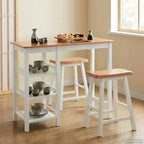 Conjunto de mesa alta de cocina 3 piezas MDF blanco