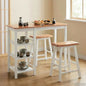 Conjunto de mesa alta de cozinha 3 peças MDF branco