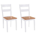 Sillas de comedor 2 unidades madera maciza de caucho blanco
