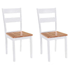 Sillas de comedor 2 unidades madera maciza de caucho blanco