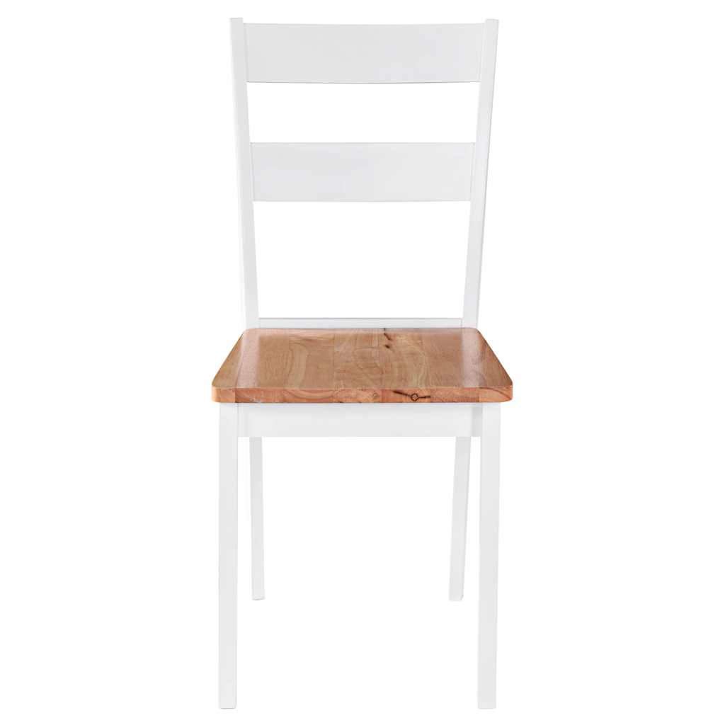 Sillas de comedor 2 unidades madera maciza de caucho blanco