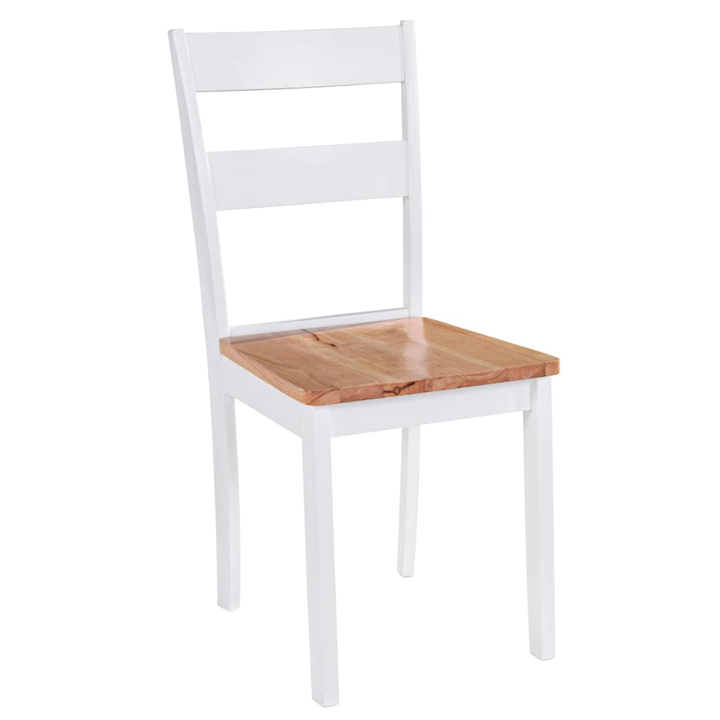 Sillas de comedor 2 unidades madera maciza de caucho blanco