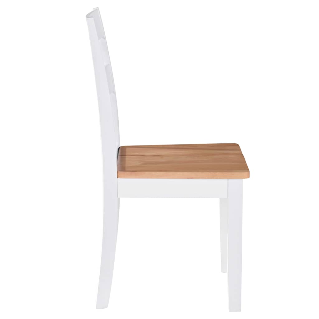Sillas de comedor 2 unidades madera maciza de caucho blanco