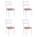Sillas de comedor 4 unidades madera maciza de caucho blanco
