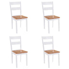 Sillas de comedor 4 unidades madera maciza de caucho blanco