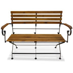 Banco de jardín plegable madera maciza de acacia 112 cm