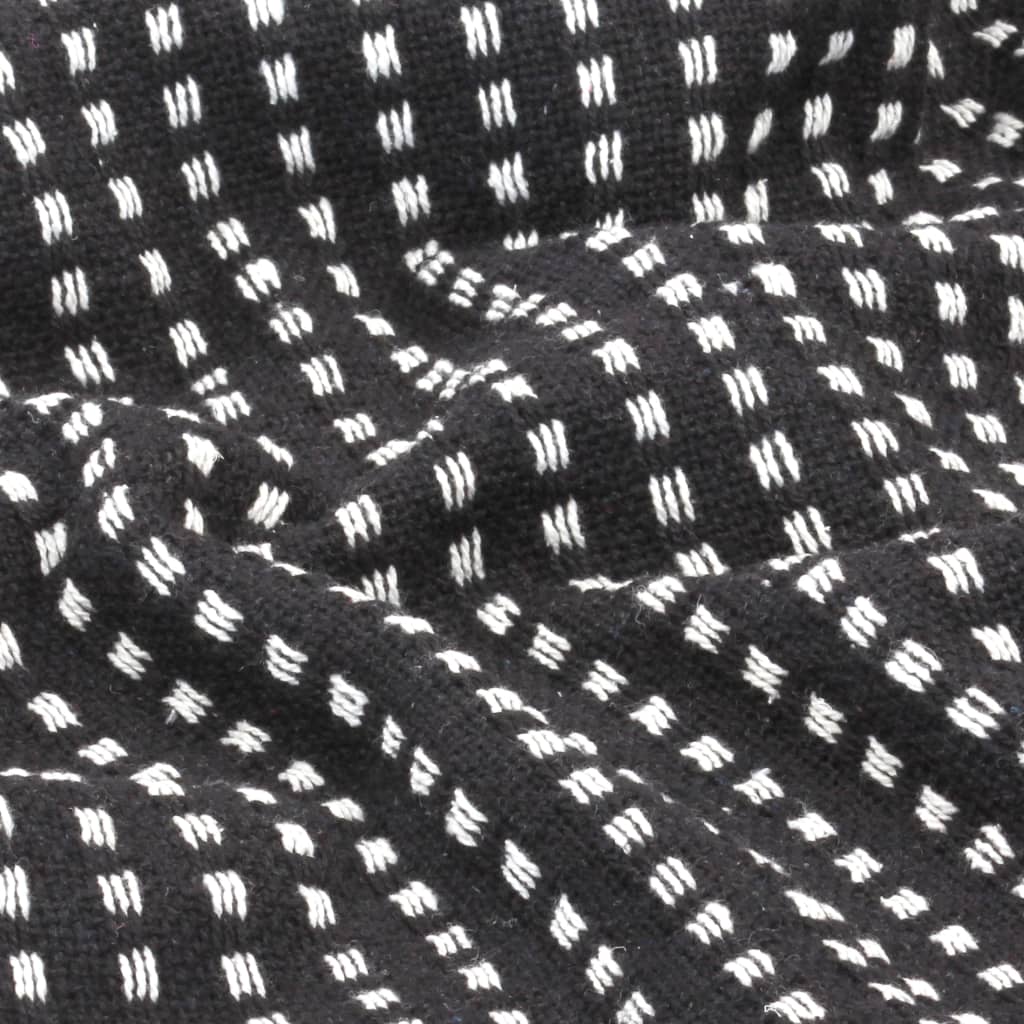 Manta a cuadros de algodón negro 125x150 cm