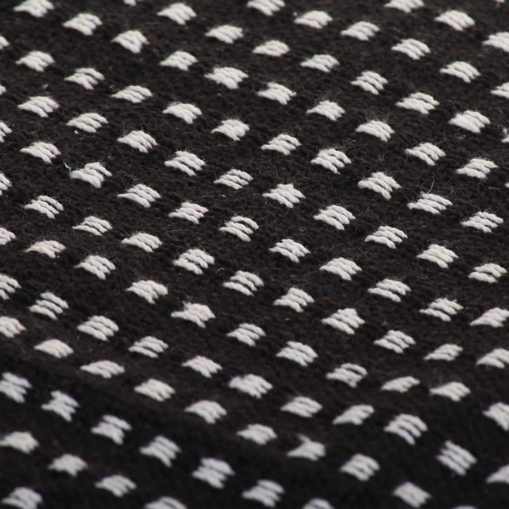 Manta a cuadros de algodón negro 125x150 cm