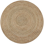 Alfombra de yute tejida a mano blanco y natural 120 cm