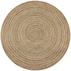 Alfombra de yute tejida a mano blanco y natural 120 cm