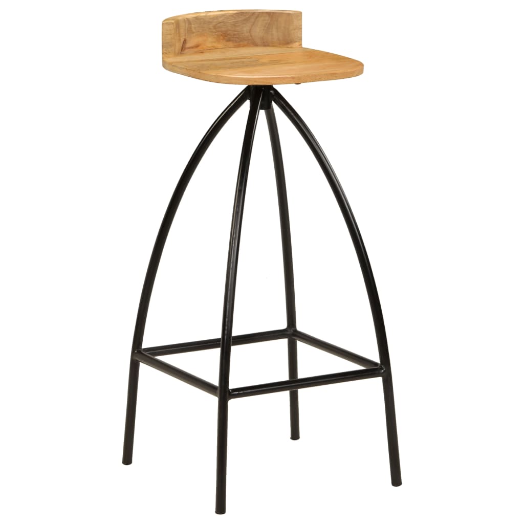 Taburetes de barra de cocina 2 unidades madera maciza de mango