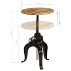 Mesa de bar madera maciza de mango 60x(76-110) cm