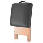 Taburete de masaje plegable 12 cm grosor y 2 cabezales negro