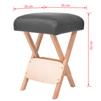 Taburete de masaje plegable 12 cm grosor y 2 cabezales negro