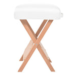 Taburete de masaje plegable con asiento 12 cm de grosor blanco