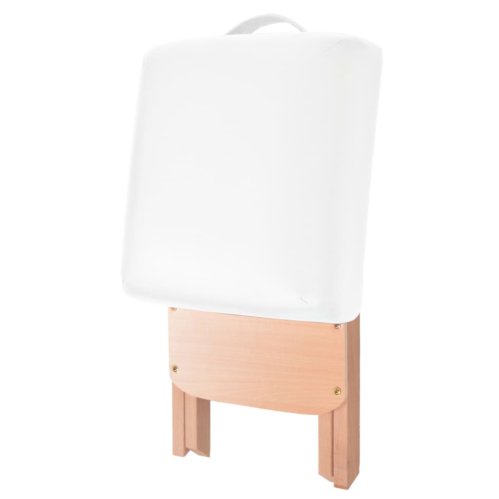 Taburete de masaje plegable con asiento 12 cm de grosor blanco
