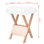 Taburete de masaje plegable con asiento 12 cm de grosor blanco