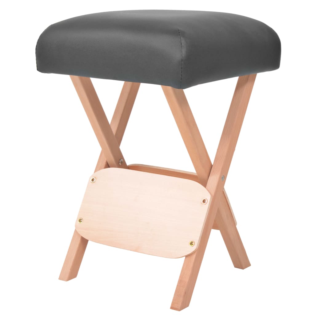 Taburete de masaje plegable con asiento 12 cm de grosor blanco