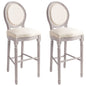2 white linen kitchen stools