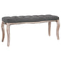 Banco linho e madeira maciça cinzento escuro 110x38x48 cm