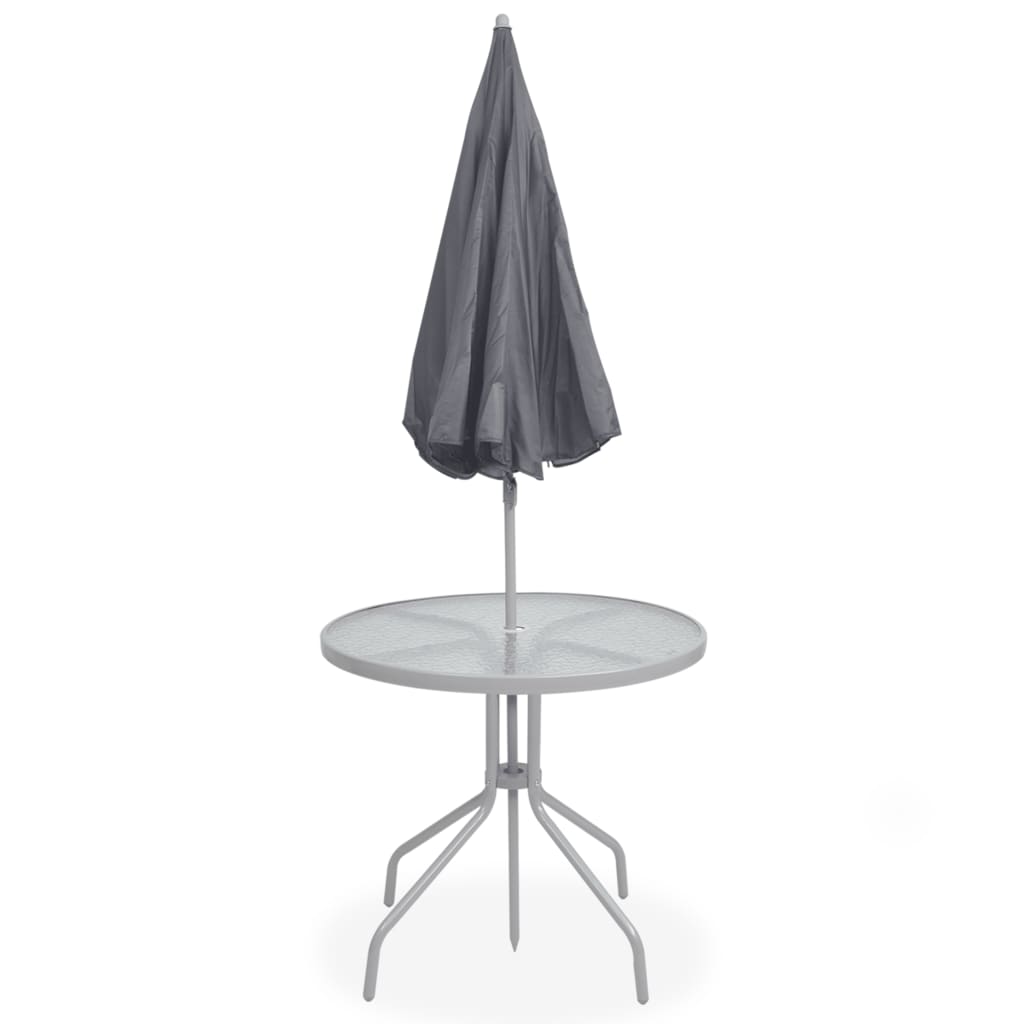 Juego de comedor de jardín 6 piezas acero y textilene gris