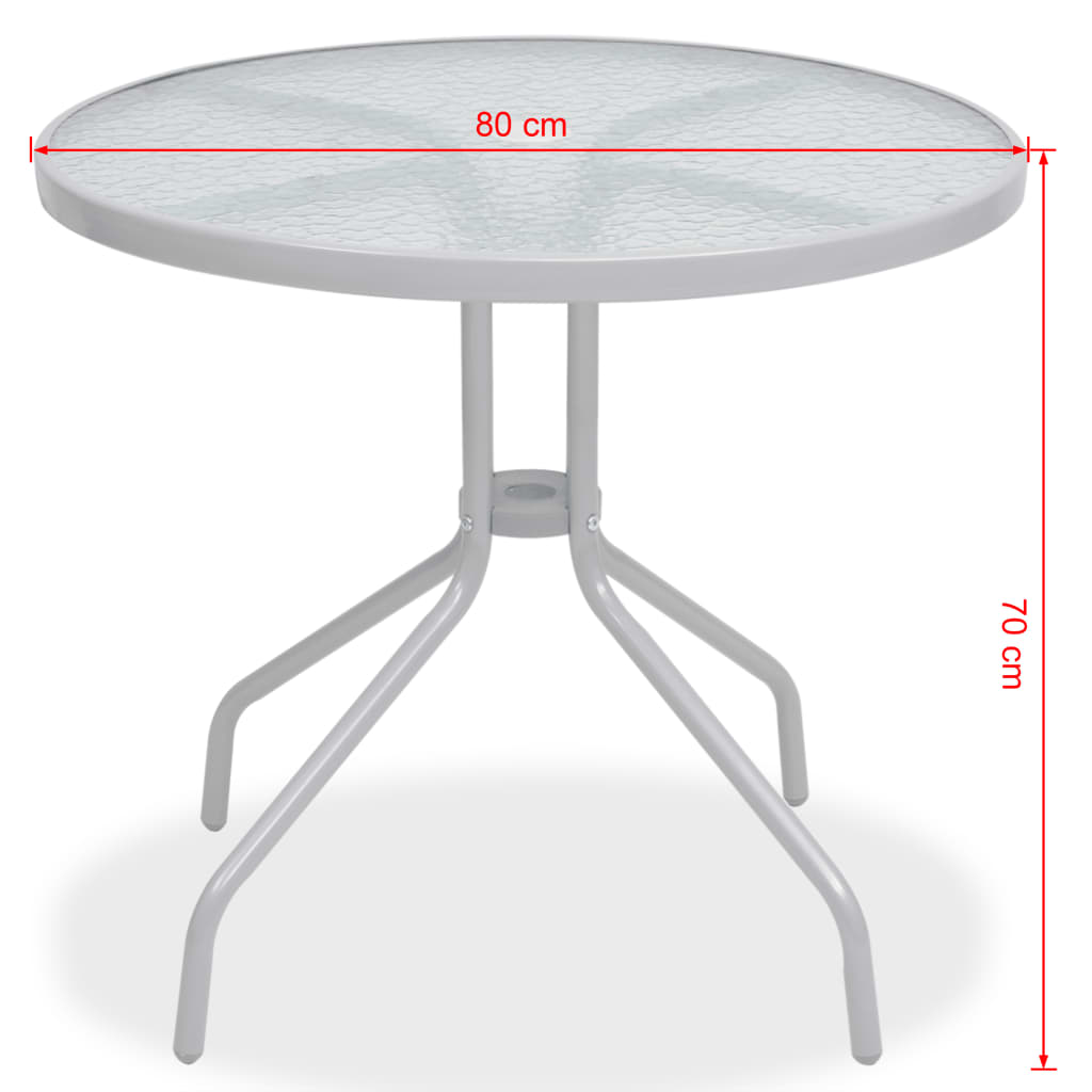 Juego de comedor de jardín 6 piezas acero y textilene gris