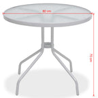 Juego de comedor de jardín 6 piezas acero y textilene gris